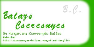 balazs cseresnyes business card